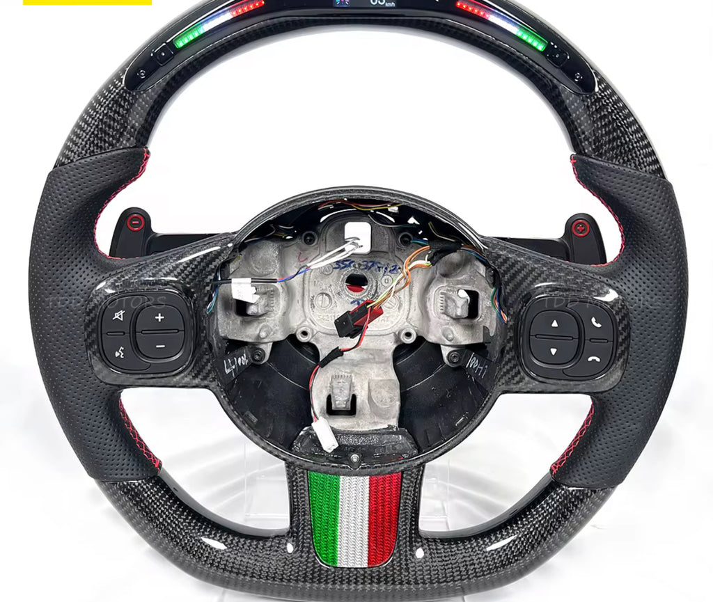 Volante abarth 500/595 con led di cambiata in carbonio