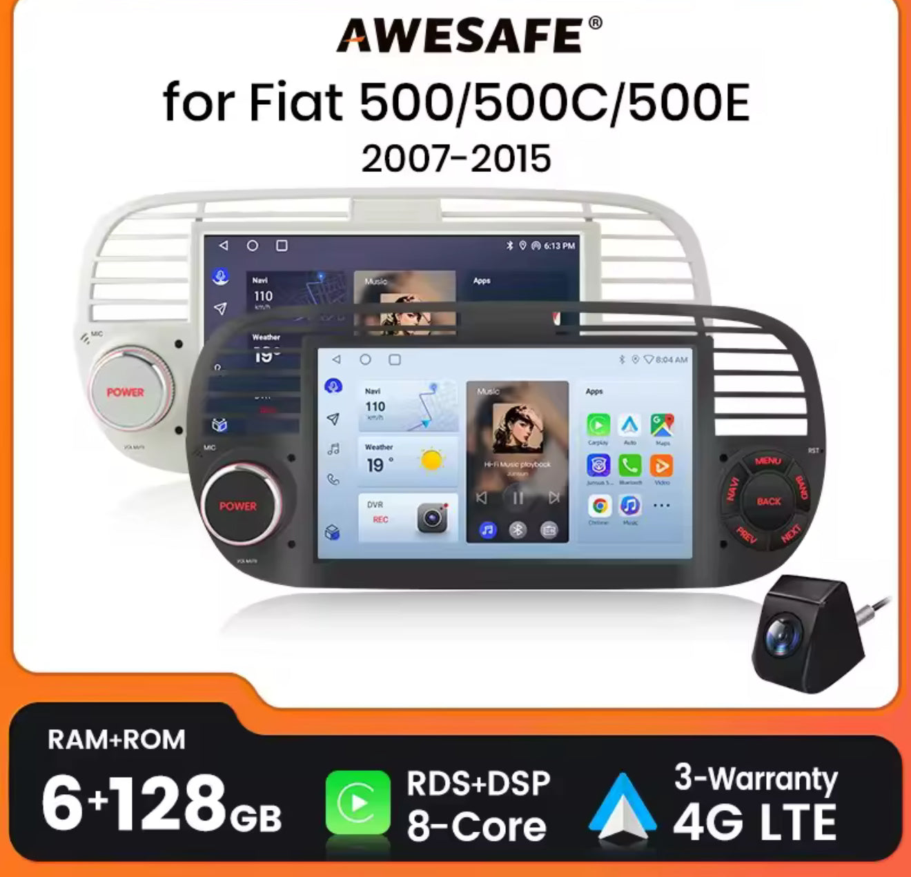 Stereo/display per fiat 500 anno 2007/2015