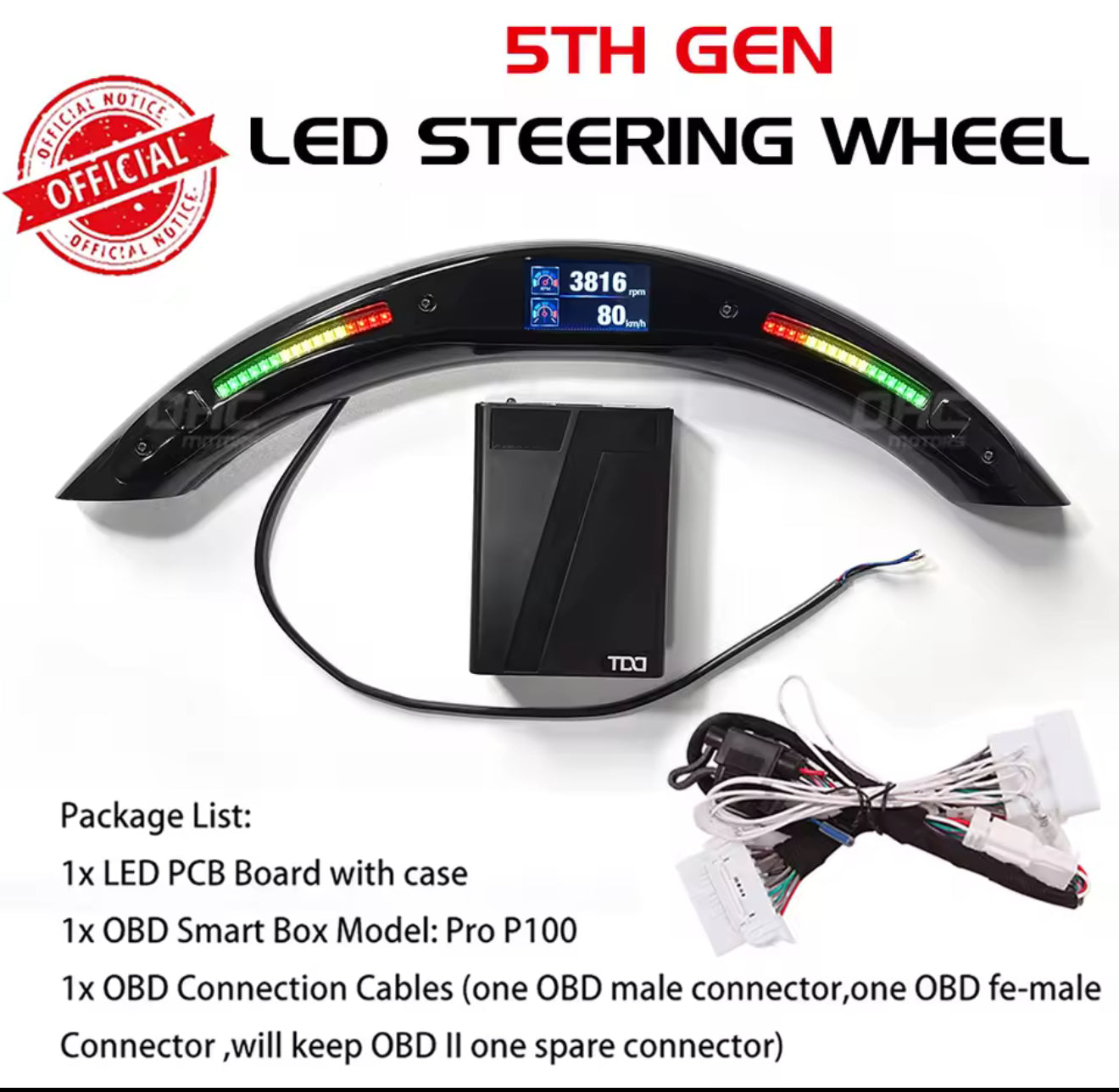 Fascia led volante audi completa