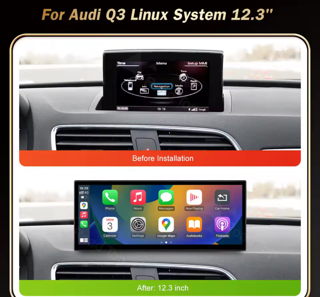 Stereo/display audi Q3 2013/2018