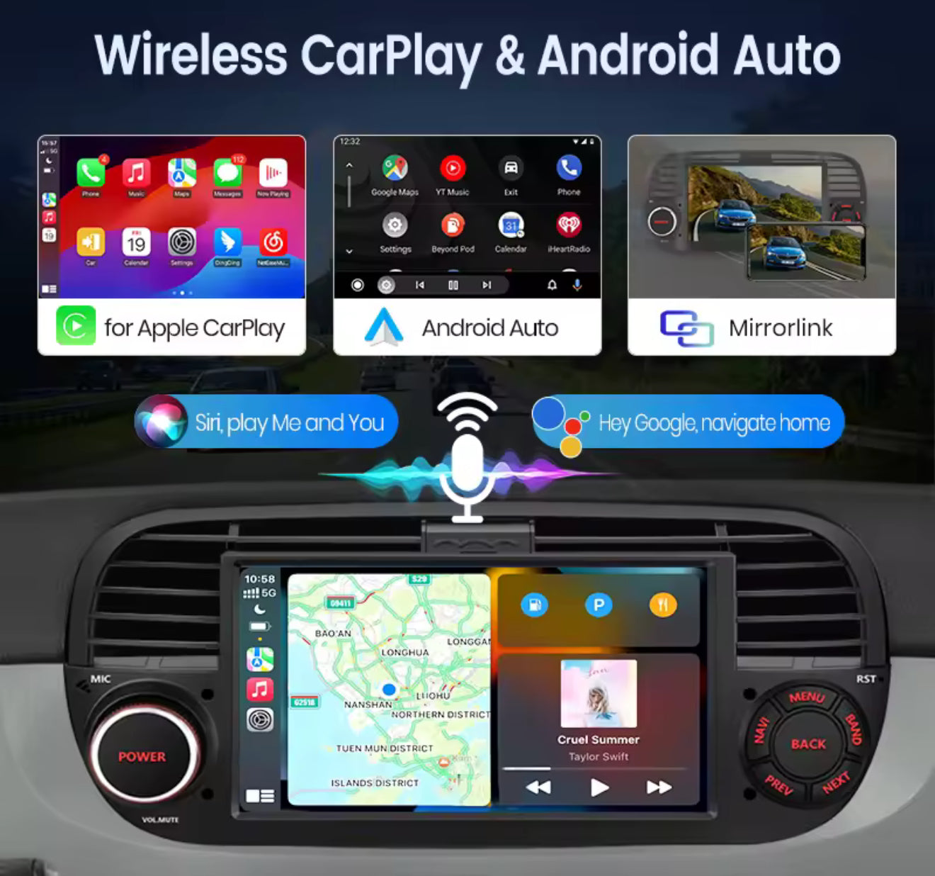Stereo/display per fiat 500 anno 2007/2015