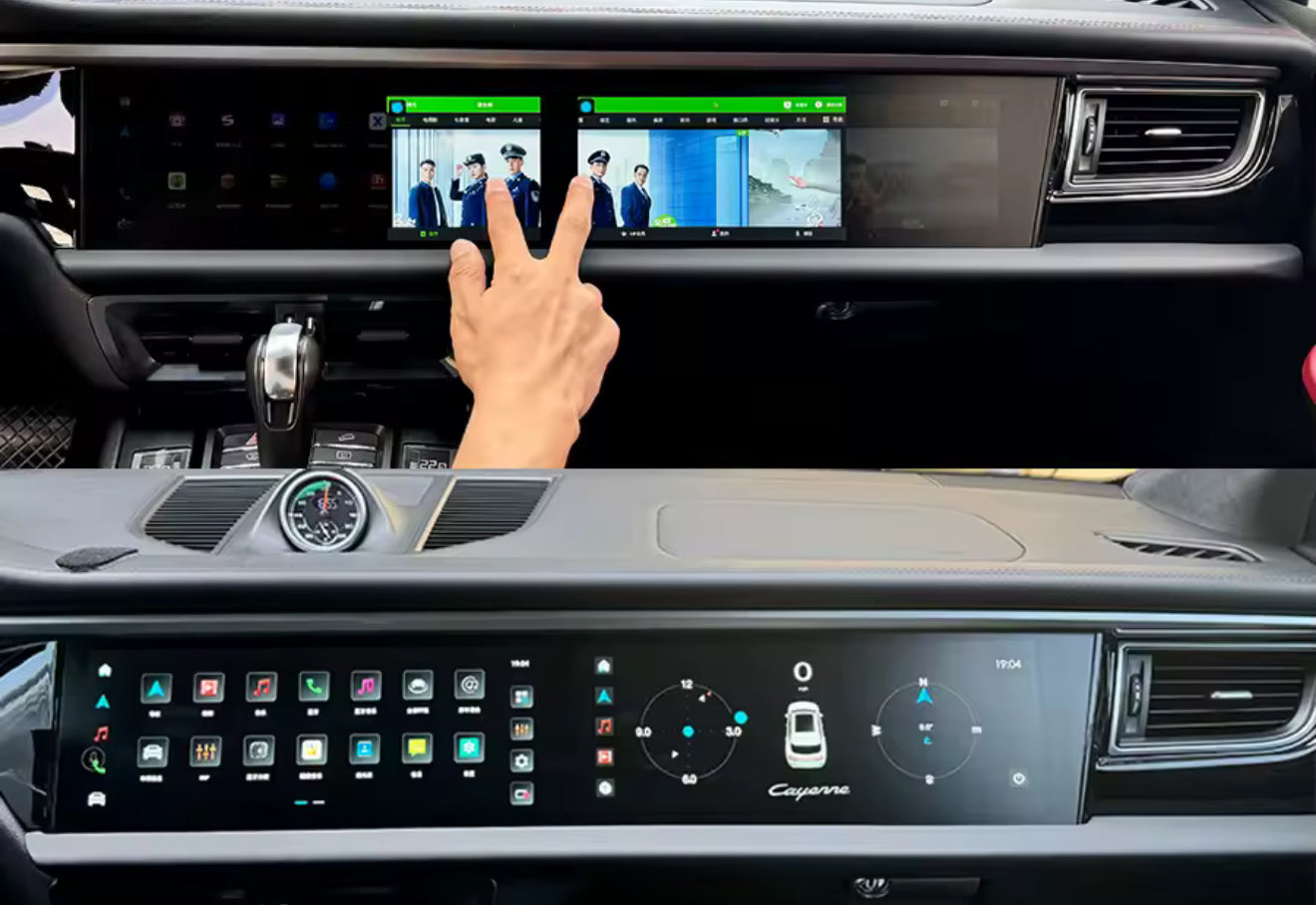 Stereo/display doppio per porsche
