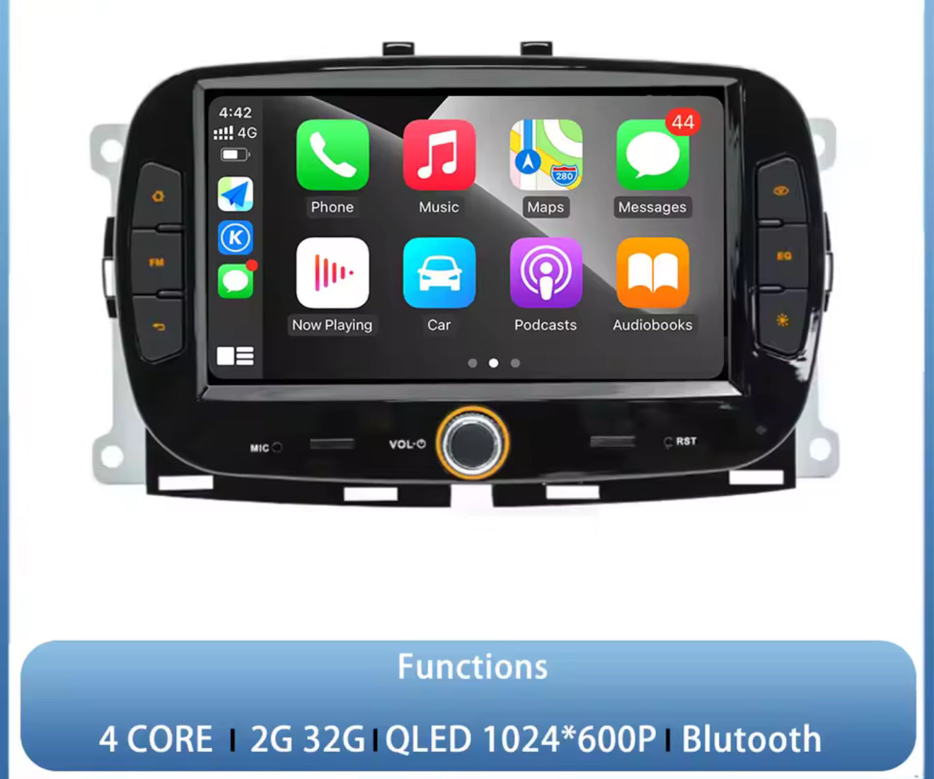 Stereo /display android per fiat 500 dal 2016 in poi