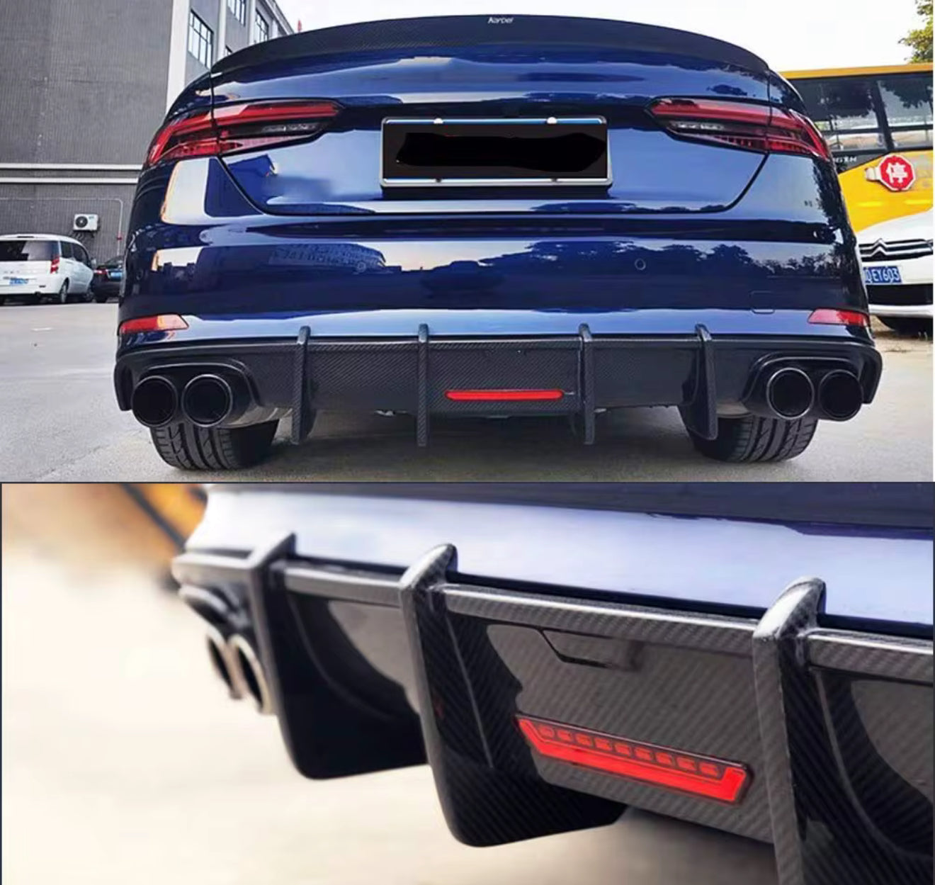 Diffusore posteriore in carbonio per audi A5