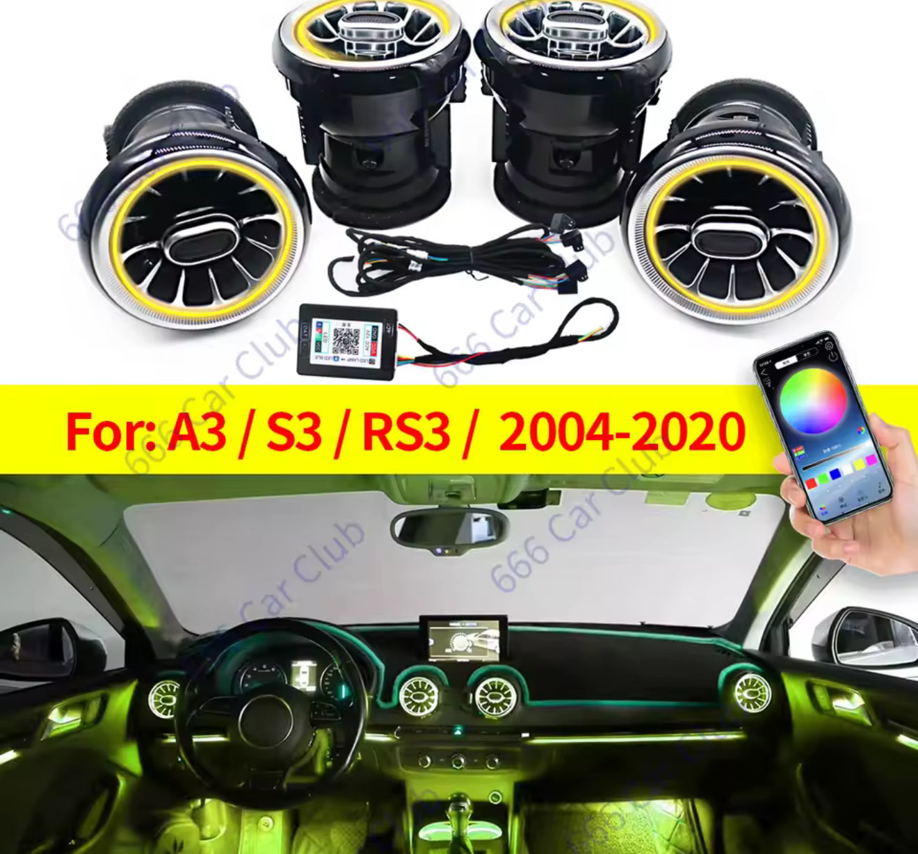 Kit rgb prese aria per audi A3 8v