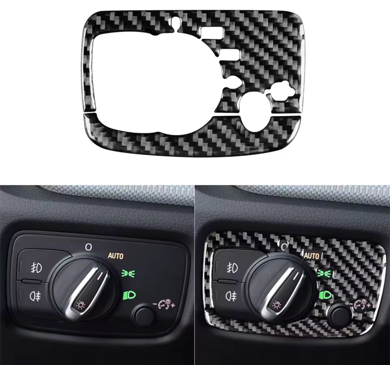 Cover in carbonio per pulsantiera fari audi A3