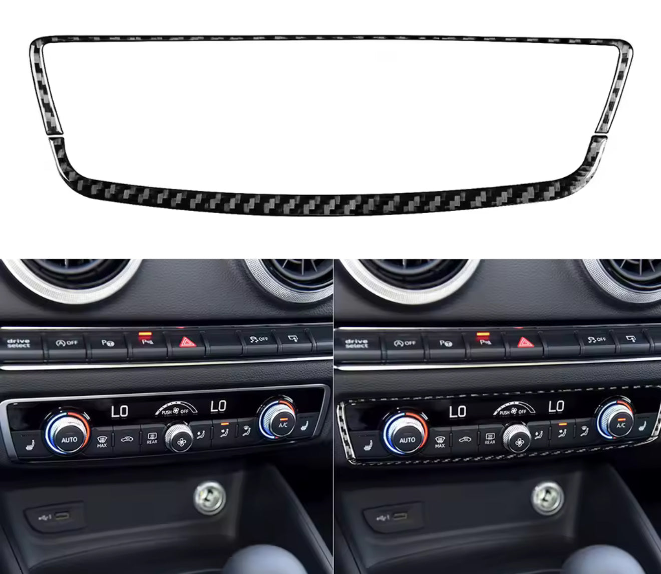 Cover in carbonio per audi A3 clima automatico